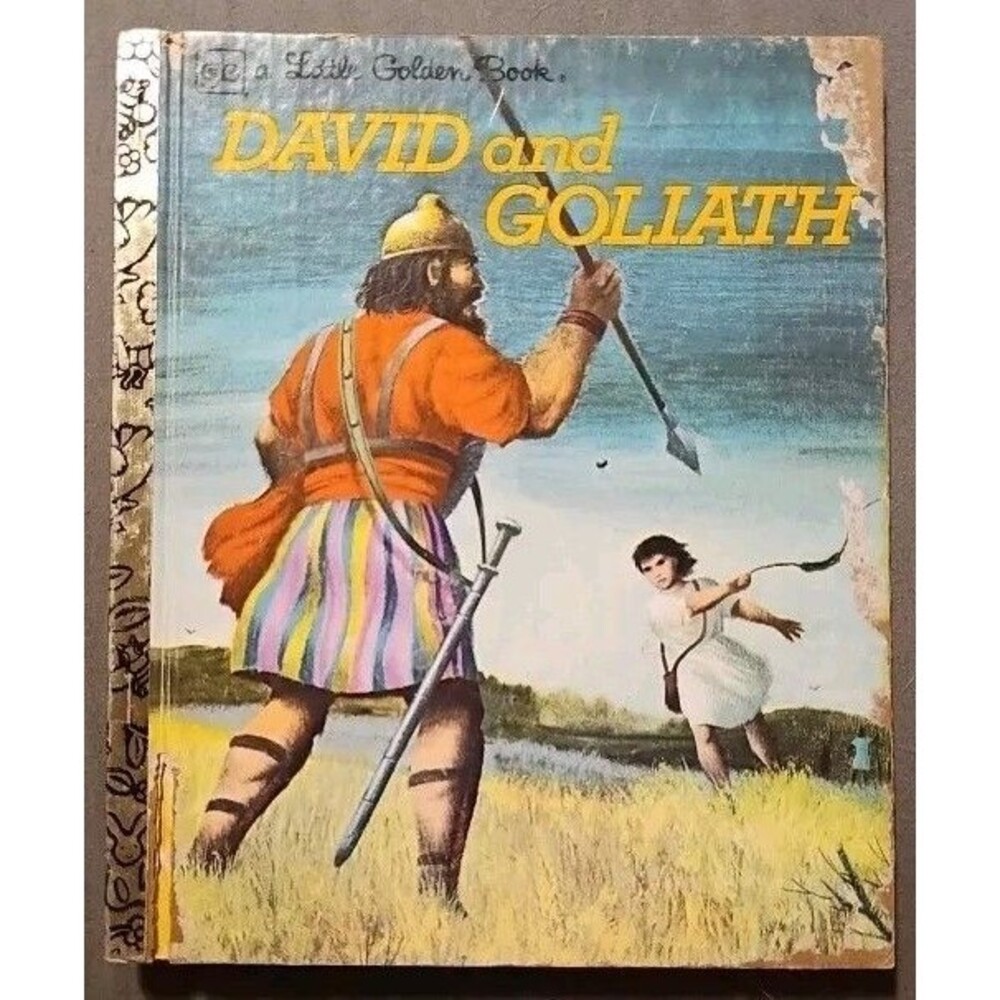 LITTLE GOLDEN BOOK DAVID AND GOLIATH 401-1 1980 8TH EDITION VINTAGE